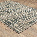 2' X 3' Blue And Beige Abstract Power Loom Stain Resistant Area Rug - Homeroots - Flyclothing LLC