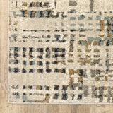 4' X 6' Beige Grey Blues Orange Yellow And Ivory Abstract Power Loom Stain Resistant Area Rug - Homeroots - Flyclothing LLC