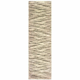 2' X 8' Ivory Sand And Ash Abstract Power Loom Stain Resistant Runner Rug - Homeroots - Flyclothing LLC