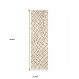 2' X 8' Ivory And Grey Geometric Power Loom Stain Resistant Runner Rug - Homeroots - Flyclothing LLC