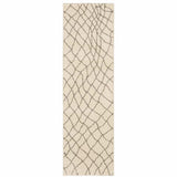 2' X 8' Ivory And Grey Geometric Power Loom Stain Resistant Runner Rug - Homeroots - Flyclothing LLC