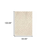 8' X 10' Ivory And Grey Geometric Power Loom Stain Resistant Area Rug - Homeroots - Flyclothing LLC