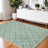4' X 6' Foam Blue And Ivory Geometric Power Loom Stain Resistant Area Rug - Homeroots - Flyclothing LLC