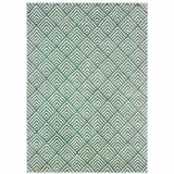 8' X 10' Foam Blue And Ivory Geometric Power Loom Stain Resistant Area Rug - Homeroots - Flyclothing LLC
