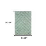 8' X 10' Foam Blue And Ivory Geometric Power Loom Stain Resistant Area Rug - Homeroots - Flyclothing LLC