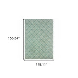 10' X 13' Foam Blue And Ivory Geometric Power Loom Stain Resistant Area Rug - Homeroots - Flyclothing LLC