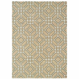 10' X 13' Sand And Ivory Geometric Power Loom Stain Resistant Area Rug - Homeroots - Flyclothing LLC