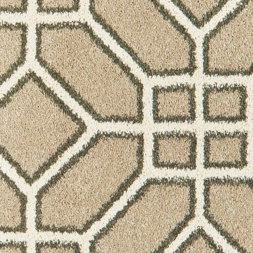 10' X 13' Sand And Ivory Geometric Power Loom Stain Resistant Area Rug - Homeroots - Flyclothing LLC