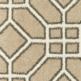 10' X 13' Sand And Ivory Geometric Power Loom Stain Resistant Area Rug - Homeroots - Flyclothing LLC