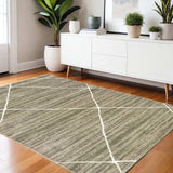 4' X 6' Grey And Ivory Geometric Power Loom Stain Resistant Area Rug - Homeroots - Flyclothing LLC