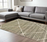 6' X 9' Grey And Ivory Geometric Power Loom Stain Resistant Area Rug - Homeroots - Flyclothing LLC