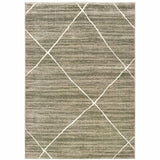 8' X 10' Grey And Ivory Geometric Power Loom Stain Resistant Area Rug - Homeroots - Flyclothing LLC