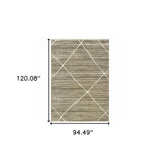 8' X 10' Grey And Ivory Geometric Power Loom Stain Resistant Area Rug - Homeroots - Flyclothing LLC