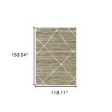 10' X 13' Grey And Ivory Geometric Power Loom Stain Resistant Area Rug - Homeroots - Flyclothing LLC