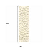 2' X 8' Sand Ash Grey And Ivory Geometric Power Loom Stain Resistant Runner Rug - Homeroots - Flyclothing LLC