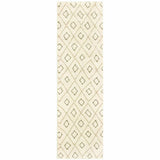 2' X 8' Sand Ash Grey And Ivory Geometric Power Loom Stain Resistant Runner Rug - Homeroots - Flyclothing LLC