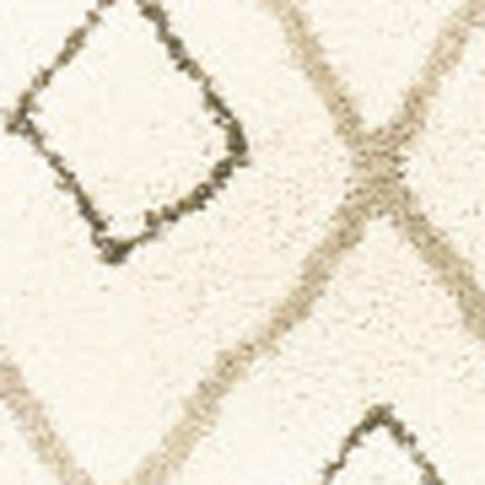 6' X 9' Sand Ash Grey And Ivory Geometric Power Loom Stain Resistant Area Rug - Homeroots - Flyclothing LLC