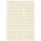 6' X 9' Sand Ash Grey And Ivory Geometric Power Loom Stain Resistant Area Rug - Homeroots - Flyclothing LLC