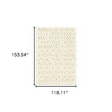10' X 13' Sand Ash Grey And Ivory Geometric Power Loom Stain Resistant Area Rug - Homeroots - Flyclothing LLC