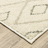10' X 13' Sand Ash Grey And Ivory Geometric Power Loom Stain Resistant Area Rug - Homeroots - Flyclothing LLC