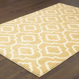 2' X 3' Gold And Ivory Geometric Power Loom Stain Resistant Area Rug - Homeroots - Flyclothing LLC