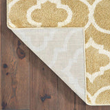 2' X 3' Gold And Ivory Geometric Power Loom Stain Resistant Area Rug - Homeroots - Flyclothing LLC