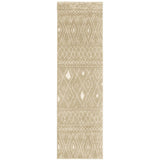 8' Sand And Ivory Geometric Power Loom Runner Rug - Homeroots - Flyclothing LLC