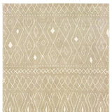 8' Sand And Ivory Geometric Power Loom Runner Rug - Homeroots - Flyclothing LLC