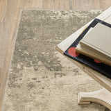 2' X 8' Beige And Grey Abstract Power Loom Stain Resistant Runner Rug - Homeroots - Flyclothing LLC