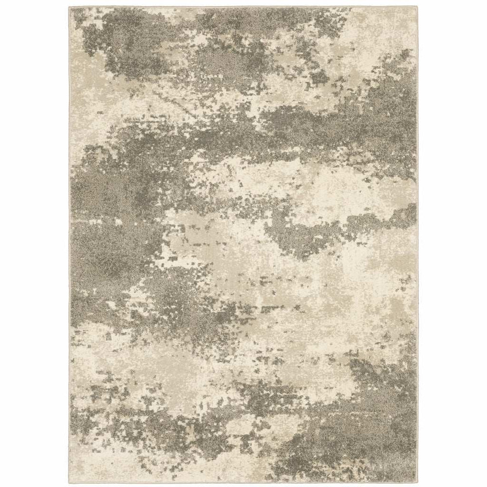 2' X 3' Beige And Grey Abstract Power Loom Stain Resistant Area Rug - Homeroots - Flyclothing LLC