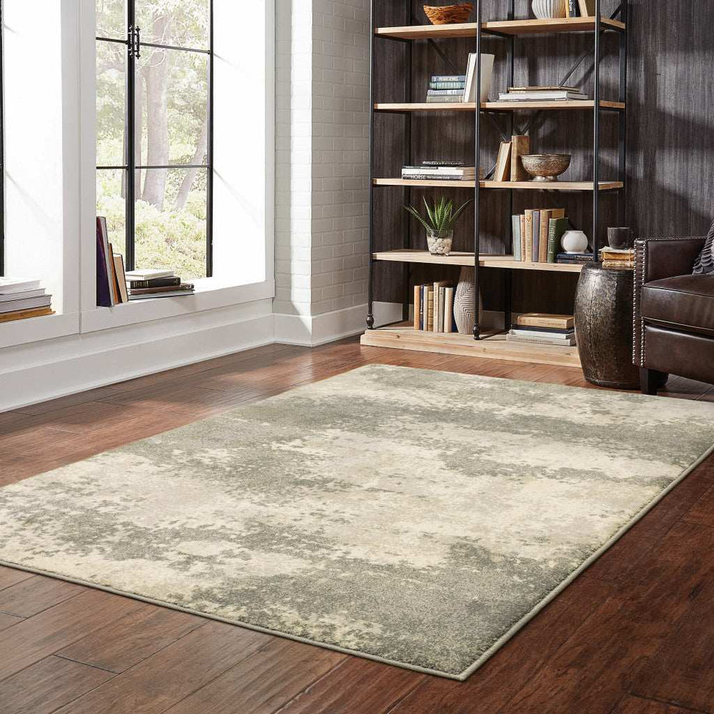 2' X 3' Beige And Grey Abstract Power Loom Stain Resistant Area Rug - Homeroots - Flyclothing LLC