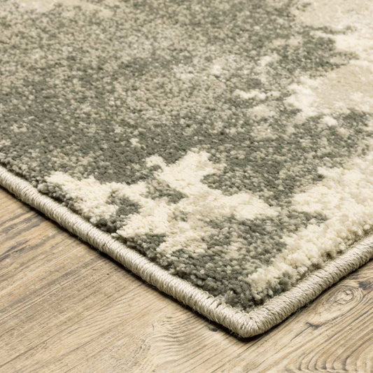 2' X 3' Beige And Grey Abstract Power Loom Stain Resistant Area Rug - Homeroots - Flyclothing LLC