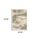 4' X 6' Beige And Grey Abstract Power Loom Stain Resistant Area Rug - Homeroots - Flyclothing LLC