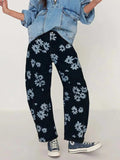 Printed Wide Leg Jeans - Trendsi - Flyclothing LLC