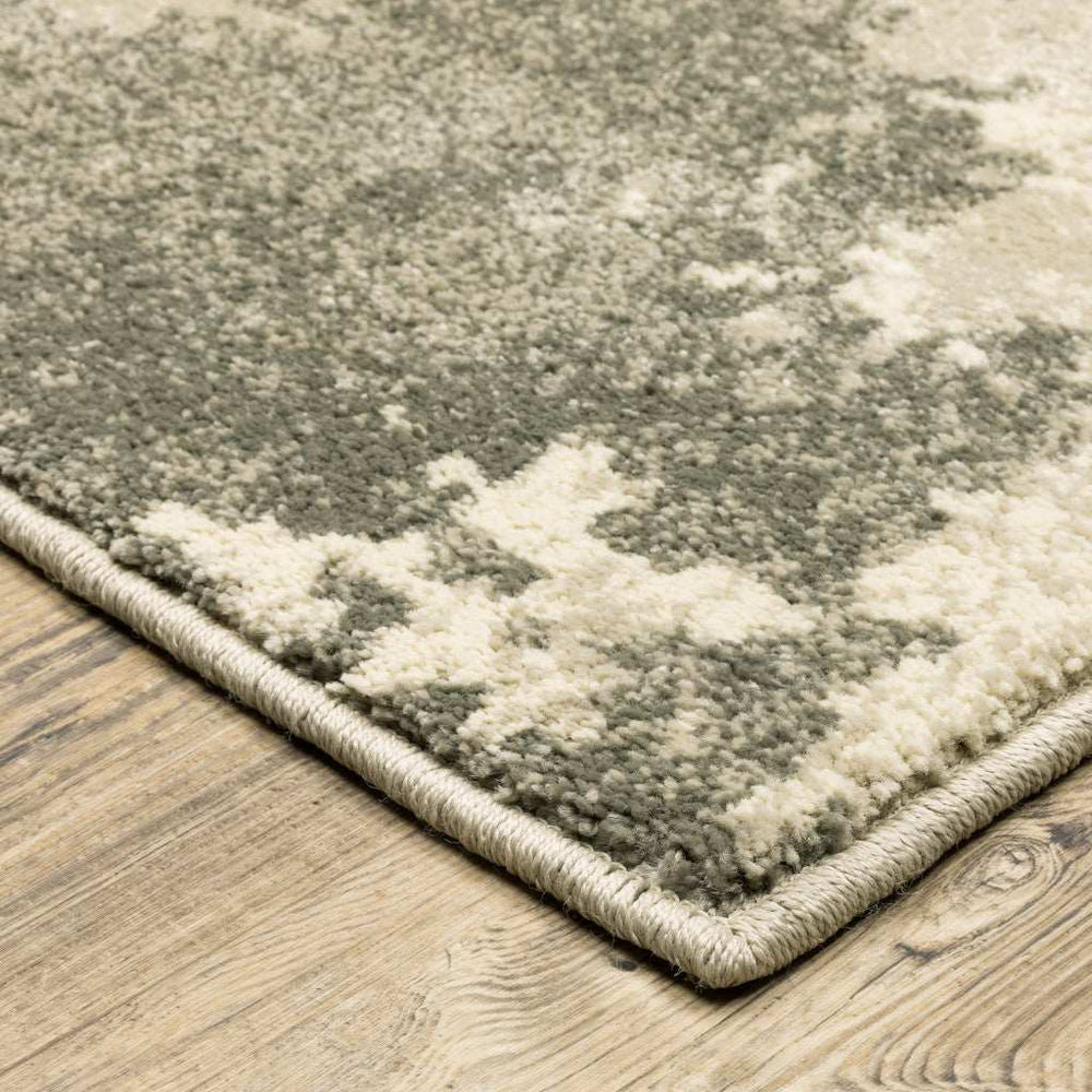 6' X 9' Beige And Grey Abstract Power Loom Stain Resistant Area Rug - Homeroots - Flyclothing LLC