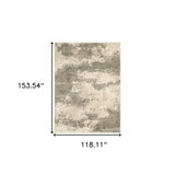 10' X 13' Beige And Grey Abstract Power Loom Stain Resistant Area Rug - Homeroots - Flyclothing LLC