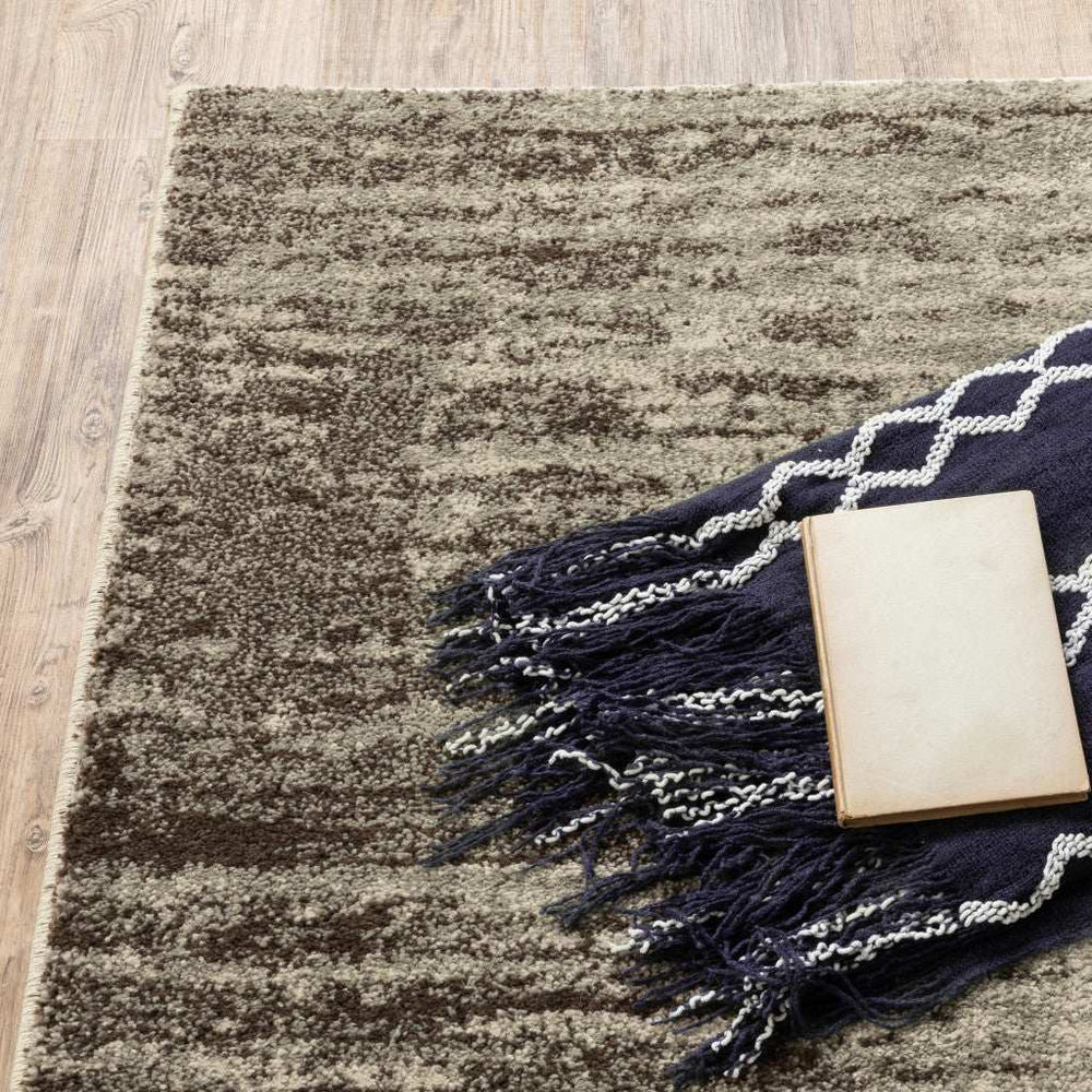 2' X 8' Beige And Grey Abstract Power Loom Stain Resistant Runner Rug - Homeroots - Flyclothing LLC