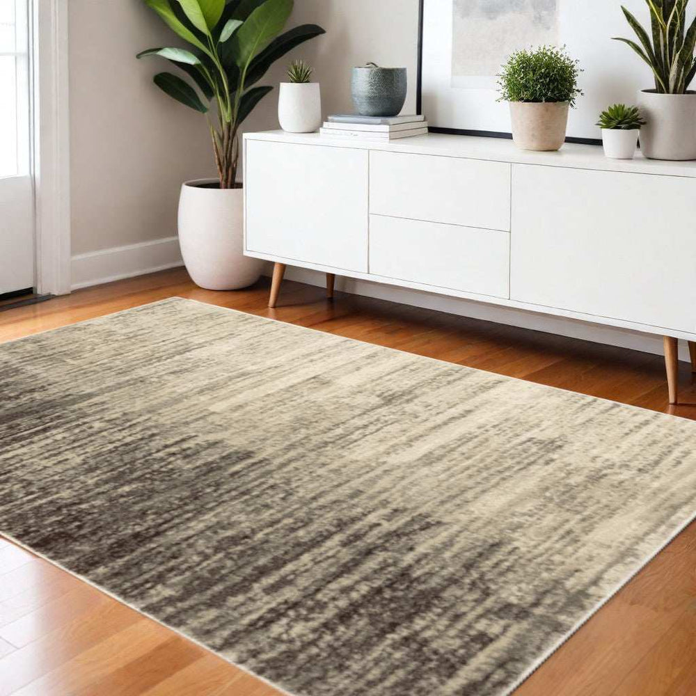 4' X 6' Beige And Grey Abstract Power Loom Stain Resistant Area Rug - Homeroots - Flyclothing LLC