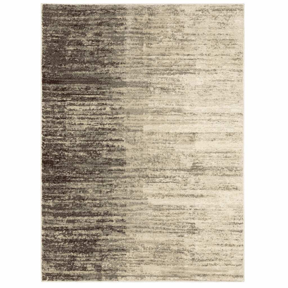 10' X 13' Beige And Grey Abstract Power Loom Stain Resistant Area Rug - Homeroots - Flyclothing LLC