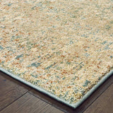 8' X 10' Foam Blue Pumpkin And Golden Yellow Abstract Power Loom Stain Resistant Area Rug - Homeroots - Flyclothing LLC