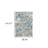 6' X 9' Grey Blue Ivory Navy Beige And Brown Abstract Power Loom Stain Resistant Area Rug - Homeroots - Flyclothing LLC