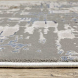 10' X 13' Grey Blue Brown Ivory And Deep Blue Abstract Power Loom Stain Resistant Area Rug - Homeroots - Flyclothing LLC