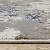 10' X 13' Grey Blue Ivory Brown And Navy Abstract Power Loom Stain Resistant Area Rug - Homeroots - Flyclothing LLC