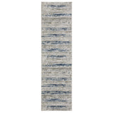 2' X 8' Grey Blue Light Blue Ivory And Brown Abstract Power Loom Stain Resistant Runner Rug - Homeroots - Flyclothing LLC