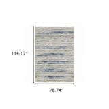 6' X 9' Blue Ivory Grey Light Blue And Brown Abstract Power Loom Stain Resistant Area Rug - Homeroots - Flyclothing LLC