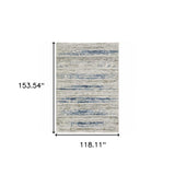 10' X 13' Blue Ivory Grey Light Blue And Brown Abstract Power Loom Stain Resistant Area Rug - Homeroots - Flyclothing LLC