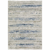 10' X 13' Blue Ivory Grey Light Blue And Brown Abstract Power Loom Stain Resistant Area Rug - Homeroots - Flyclothing LLC