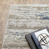 10' X 13' Blue Ivory Grey Light Blue And Brown Abstract Power Loom Stain Resistant Area Rug - Homeroots - Flyclothing LLC