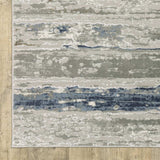 10' X 13' Blue Ivory Grey Light Blue And Brown Abstract Power Loom Stain Resistant Area Rug - Homeroots - Flyclothing LLC