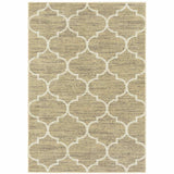 10' X 13' Beige And Ivory Geometric Power Loom Stain Resistant Area Rug - Homeroots - Flyclothing LLC